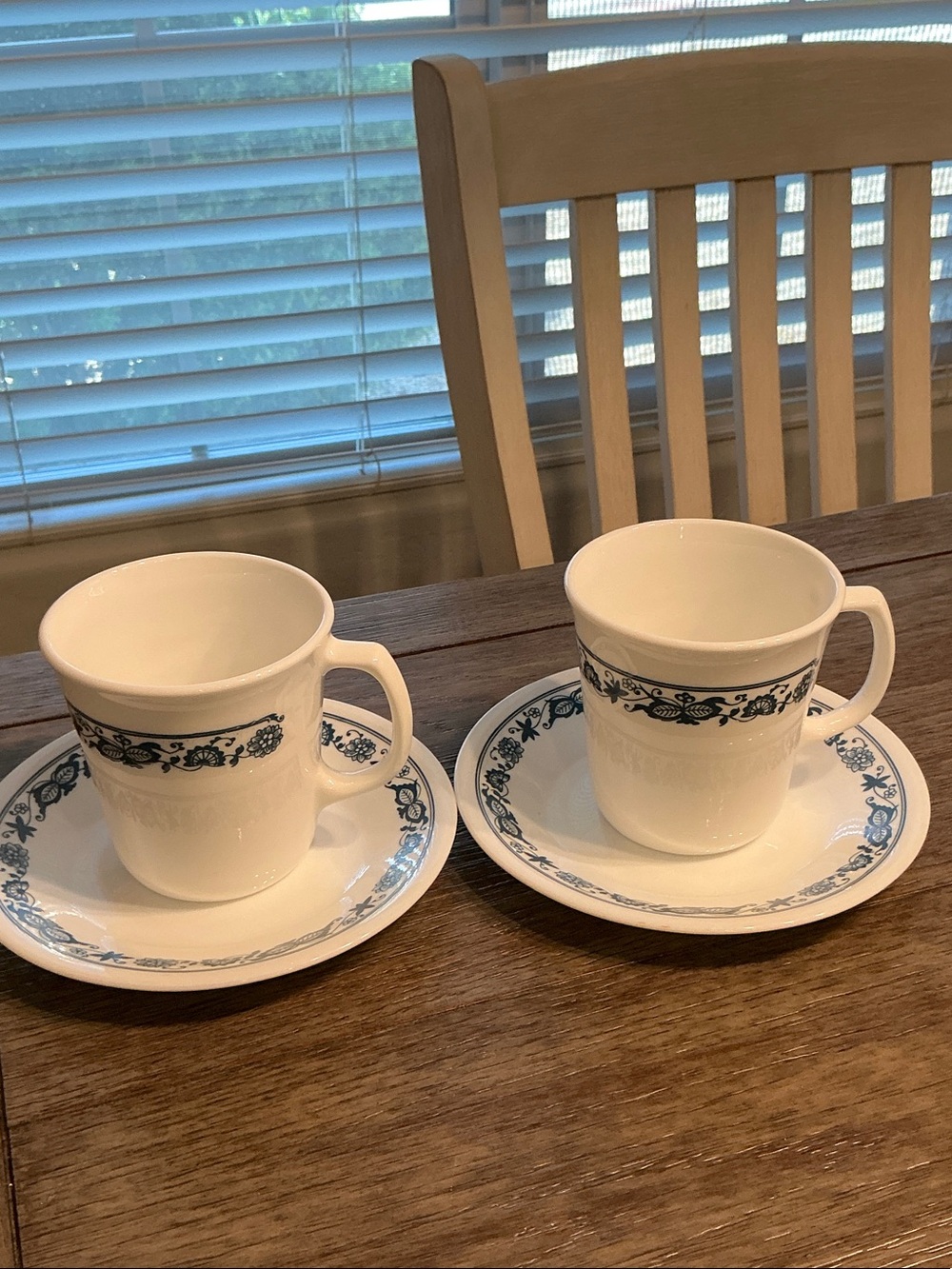 Vintage Corelli Old Town Blue Onion Coffee Mug and Saucer Sets